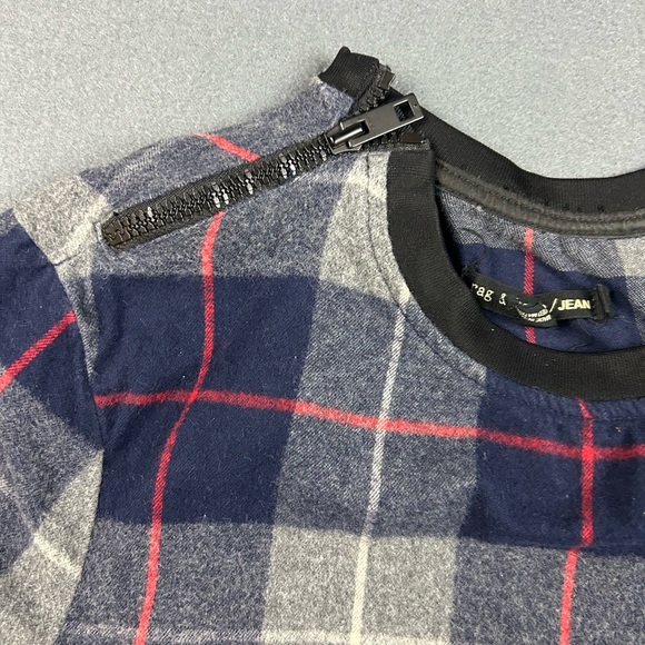 Rag & Bone Austin Plaid Flannel Top Zipper Accents - Picture 6 of 8